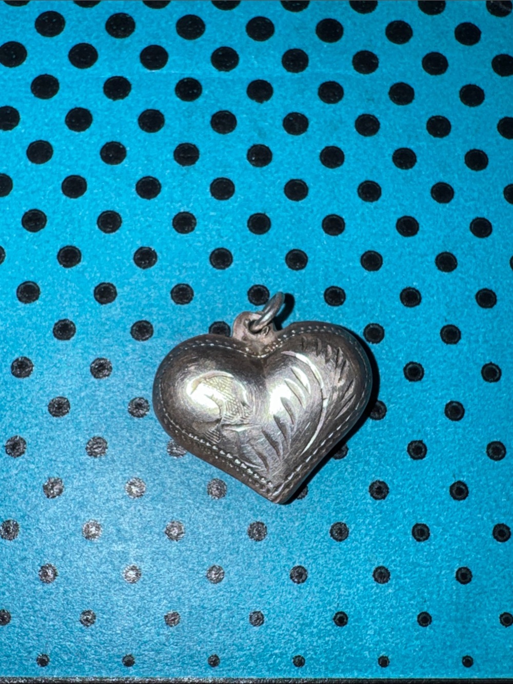 Heart Locket Pendant Necklace in Silver-Tone - Elegant Floral Detail